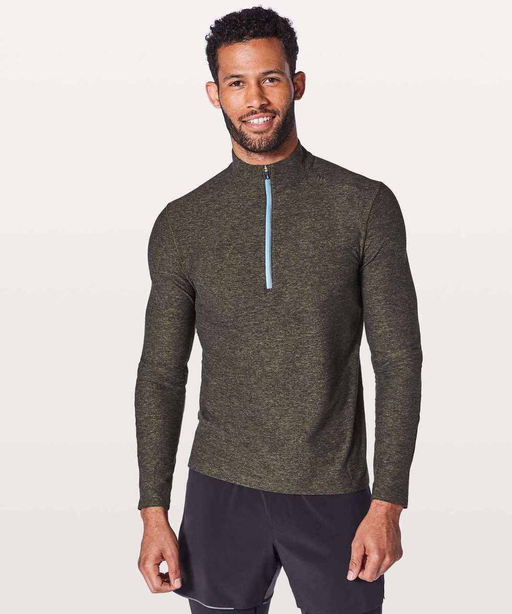 Lululemon Surge Warm 1/2 Zip Heathered Utilitarian Size Small